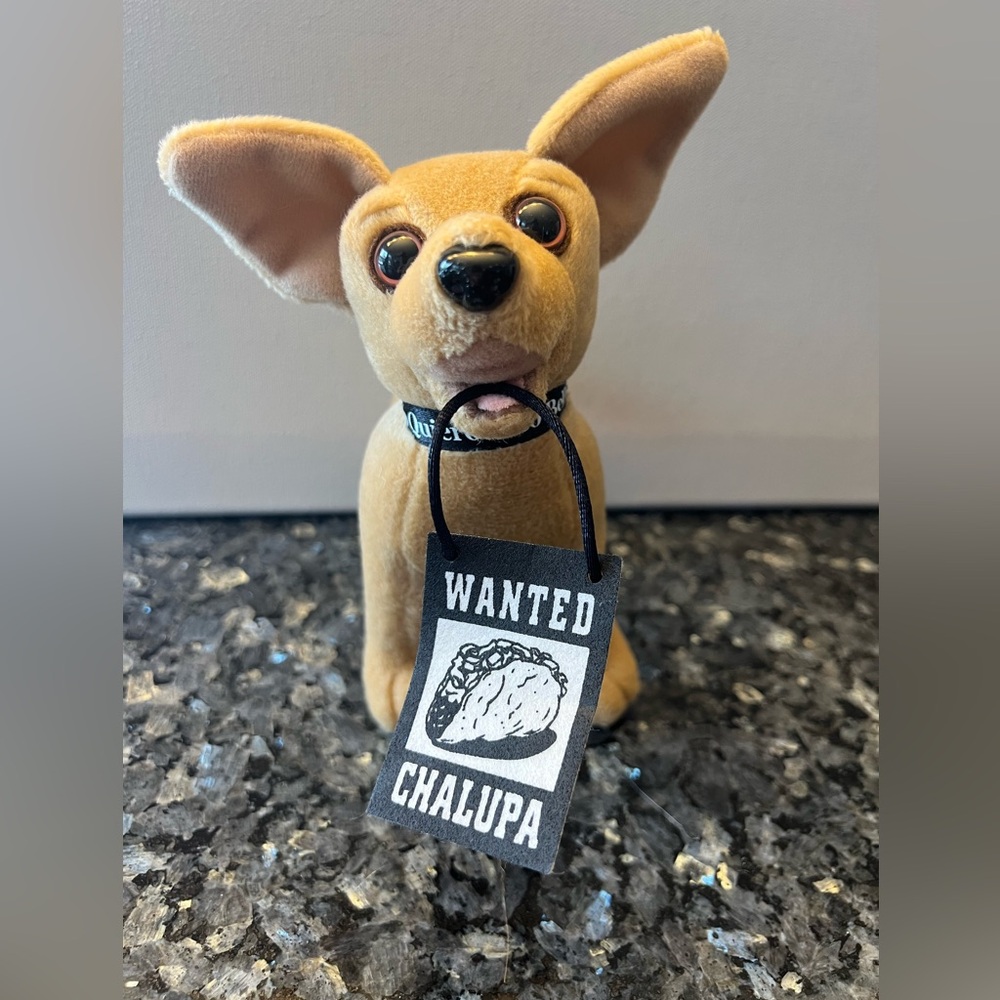 Taco Bell Chihuahua Plush Toy with Wanted Sign